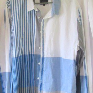 Guess Slim Fit Men's Shirt, Blue and White, Gently Used, Size  XXL,       B331-2